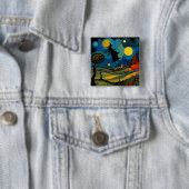 Heks over het landschap vierkante button 5,1 cm (In situ)