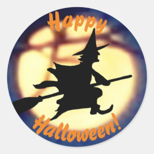 Heks Over Moon Halloween Stickers