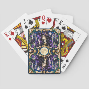 Heks, Papieren Knip Monster Pokerkaarten