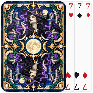 Heks, Papieren Knip Monster Pokerkaarten