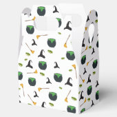 Heks Pet bezem caldron halloween patroon Bedankdoosjes (Geopend)