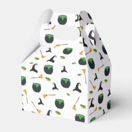 Heks Pet bezem caldron halloween patroon Bedankdoosjes