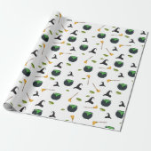 Heks Pet bezem caldron halloween patroon Cadeaupapier (Uitgerold)