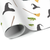 Heks Pet bezem caldron halloween patroon Cadeaupapier (Rol Hoek)