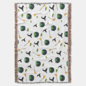 Heks Pet bezem caldron halloween patroon Deken (Voorkant Verticaal)