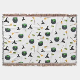 Heks Pet bezem caldron halloween patroon Deken