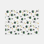 Heks Pet bezem caldron halloween patroon Fleece Deken (Voorkant (Horizontaal))