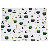 Heks Pet bezem caldron halloween patroon Groot Cadeauzakje (Voorkant)