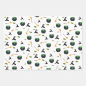 Heks Pet bezem caldron halloween patroon Inpakpapier Vel (Voorkant)