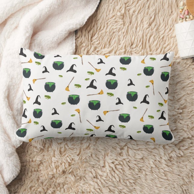 Heks Pet bezem caldron halloween patroon Kussen (Deken)