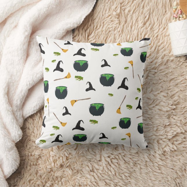 Heks Pet bezem caldron halloween patroon Kussen (Deken)