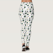 Heks Pet bezem caldron halloween patroon Leggings (Achterkant)