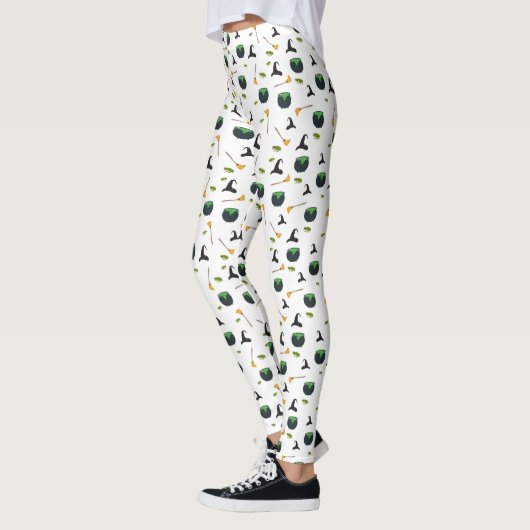 Heks Pet bezem caldron halloween patroon Leggings (Links)