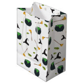 Heks Pet bezem caldron halloween patroon Medium Cadeauzakje (Voorkant Gekanteld)