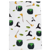 Heks Pet bezem caldron halloween patroon Medium Cadeauzakje (Voorkant)