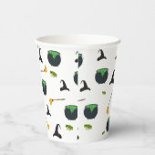 Heks Pet bezem caldron halloween patroon Papieren Bekers (Rechts)