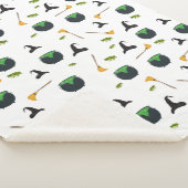 Heks Pet bezem caldron halloween patroon Sherpa Deken (3/4)