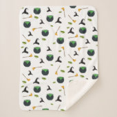 Heks Pet bezem caldron halloween patroon Sherpa Deken (Voorkant)