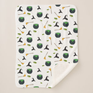 Heks Pet bezem caldron halloween patroon Sherpa Deken