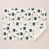 Heks Pet bezem caldron halloween patroon Sherpa Deken (Voorkant (horizontaal))