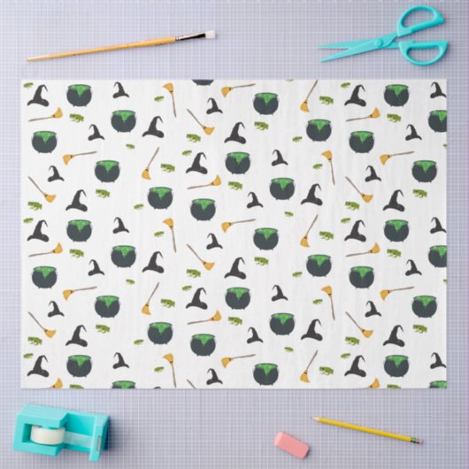 Heks Pet bezem caldron halloween patroon Tissuepapier (Craft)