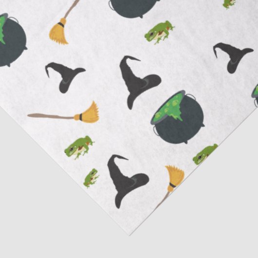 Heks Pet bezem caldron halloween patroon Tissuepapier (Detail)