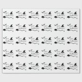 Heks Pet en bezem met spin en vleermuizen Hallowee Cadeaupapier (Vlak)