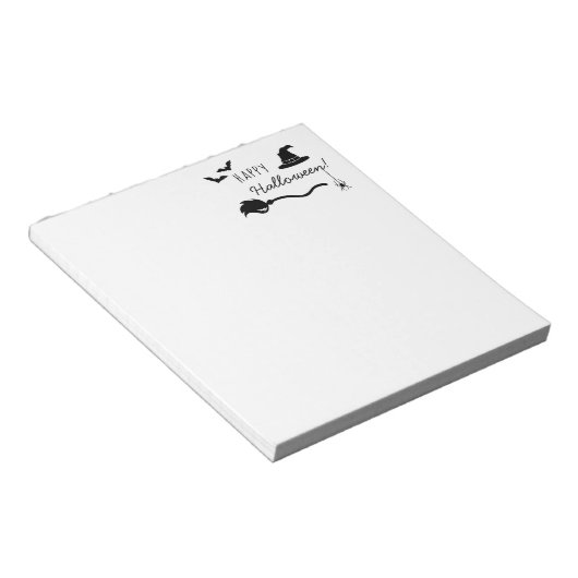 Heks Pet en bezem met spin en vleermuizen Hallowee Notitieblok (Schuin)