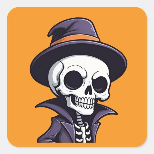 Heks Pet Halloween Skeleton Stickers (Voorkant)