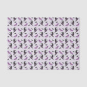 Heks Pet Paarse schoenen en vleermuizen Halloween  Tissuepapier (Voorkant)