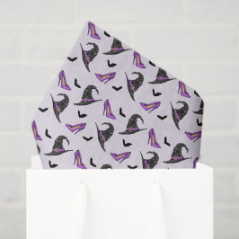 Heks Pet Paarse schoenen en vleermuizen Halloween  Tissuepapier