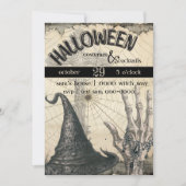 Heks Pet | Skelet Hand | Spinnenweb Halloween Kaart (Voorkant)