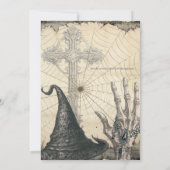 Heks Pet | Skelet Hand | Spinnenweb Halloween Kaart (Achterkant)