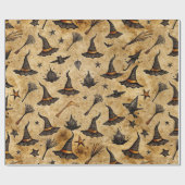  heks Petten & bezemstelen Halloween Pattern Cadeaupapier (Vlak)