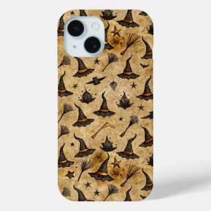 heks Petten & bezemstelen Halloween Pattern iPhone 15 Case