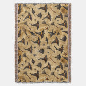  heks Petten & bezemstelen Halloween Pattern Deken (Voorkant Verticaal)