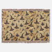 heks Petten & bezemstelen Halloween Pattern Deken (Voorkant)