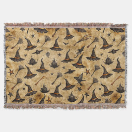 heks Petten & bezemstelen Halloween Pattern Deken