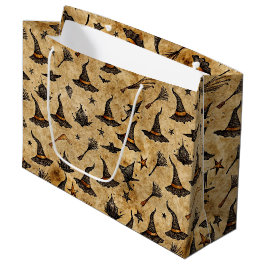 heks Petten & bezemstelen Halloween Pattern Groot Cadeauzakje