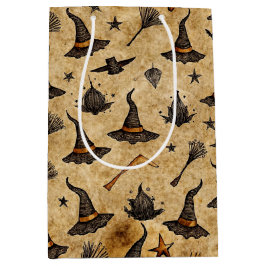  heks Petten & bezemstelen Halloween Pattern Medium Cadeauzakje