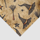  heks Petten & bezemstelen Halloween Pattern Tissuepapier (Detail)