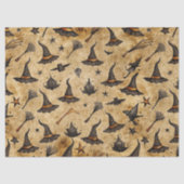  heks Petten & bezemstelen Halloween Pattern Tissuepapier (Voorkant)