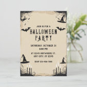 Heks Petten Halloween Party Kaart (Staand voorkant)