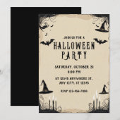 Heks Petten Halloween Party Kaart (Voorkant / Achterkant)