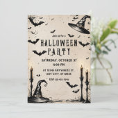 Heks Petten Halloween Party Kaart (Staand voorkant)