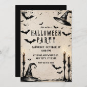 Heks Petten Halloween Party Kaart (Voorkant / Achterkant)