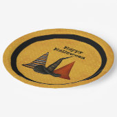 Heks Petten Halloween Party Papieren Bordje (Gekanteld)