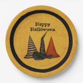 Heks Petten Halloween Party Papieren Bordje (Voorkant)