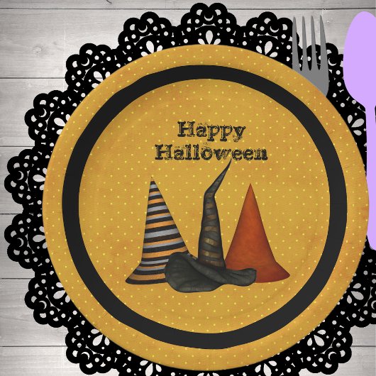 Heks Petten Halloween Party Papieren Bordje