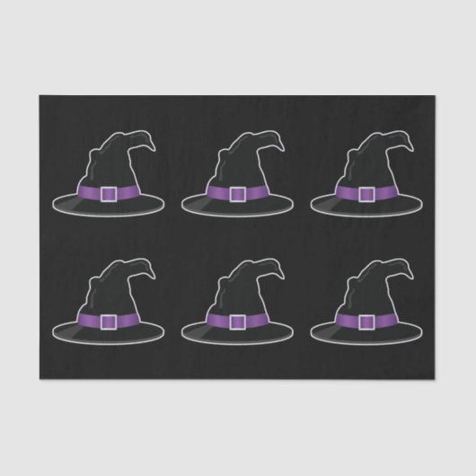 Heks Petten met Paarse details Halloween Patroon Tissuepapier (Voorkant)